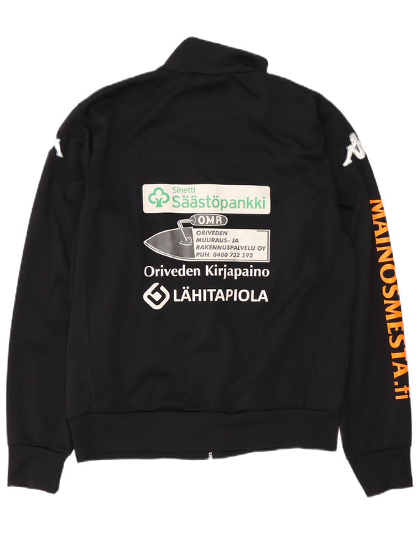 KAPPA Mens Graphic Tracksuit Top Jacket Médio Preto Poliéster