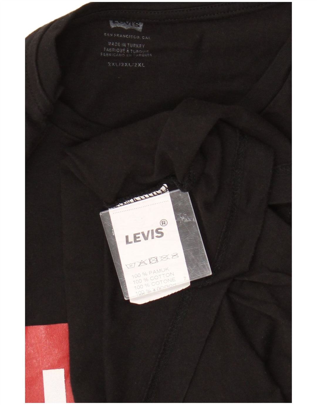 Camiseta gráfica masculina Levi's Top 2XL algodão preto