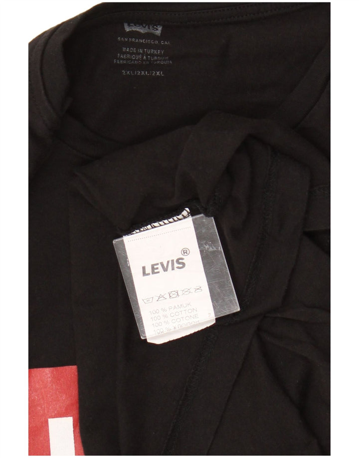 Camiseta gráfica masculina Levi's Top 2XL algodão preto
