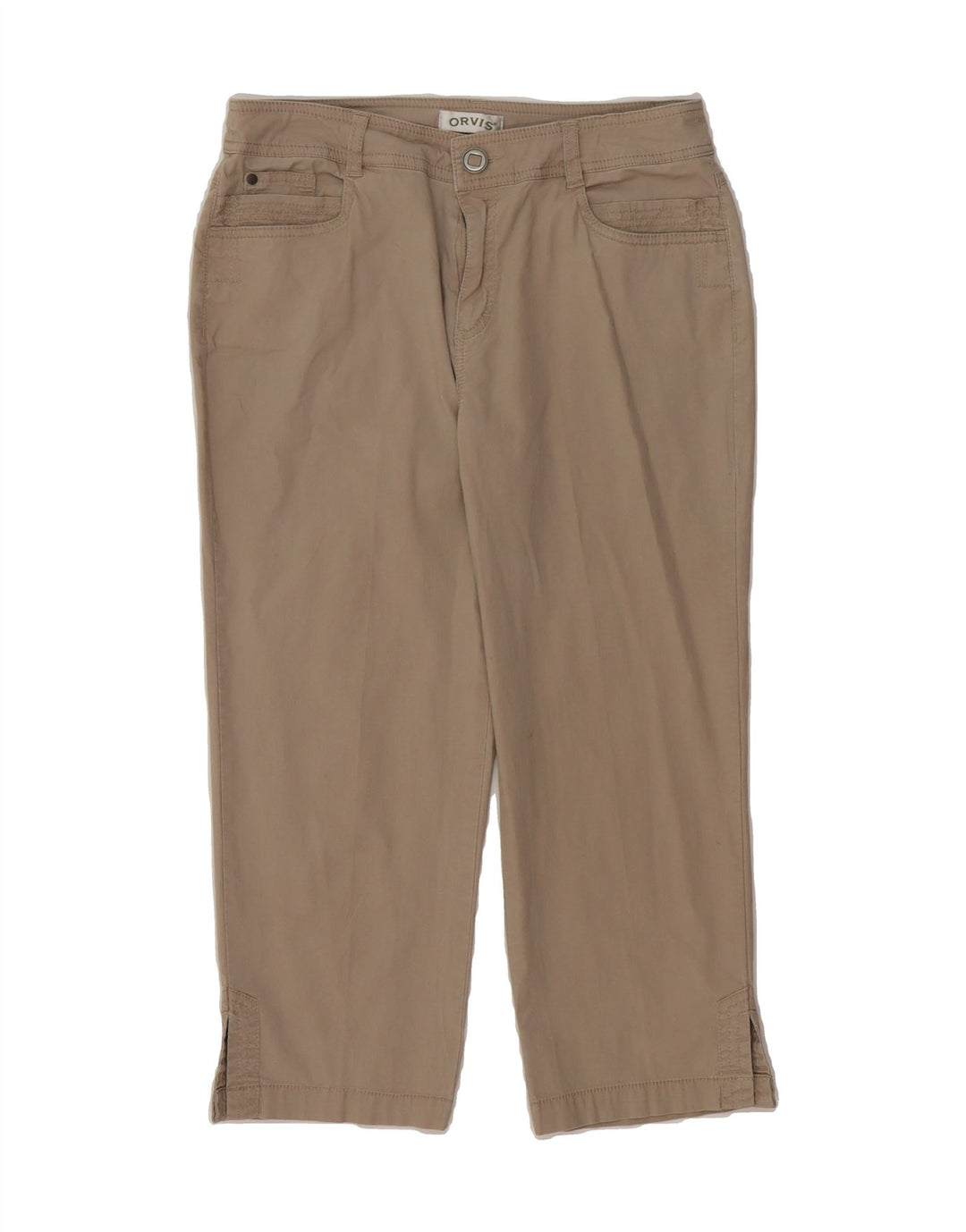 ORVIS Womens Straight Capri Trousers US 8 Medium W30 L21 Beige Cotton Vintage Orvis and Second-Hand Orvis from Messina Hembry 