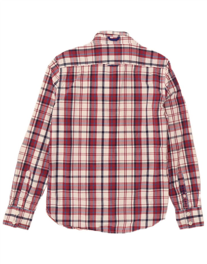 Camisa masculina Superdry grande xadrez vermelho algodão
