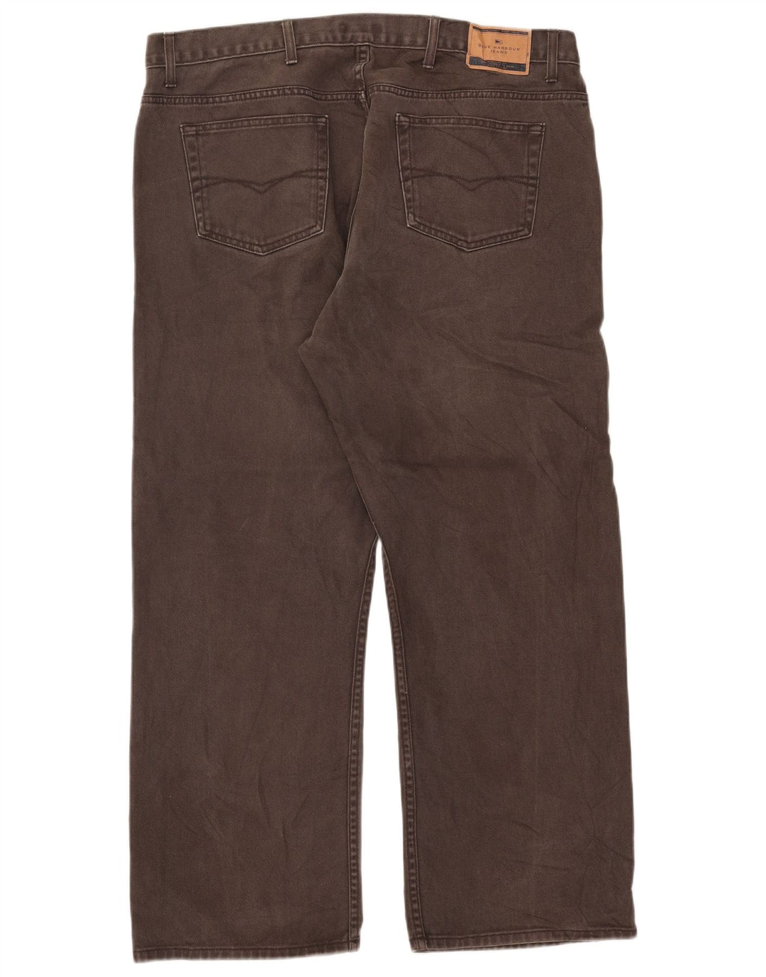 Calça jeans reta masculina Marks & Spencer Blue Harbor W42 L29 algodão marrom