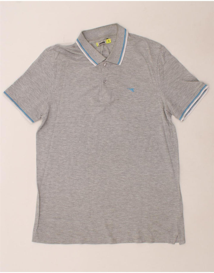 DIADORA Mens Polo Shirt XL Grey Cotton Vintage Diadora and Second-Hand Diadora from Messina Hembry 