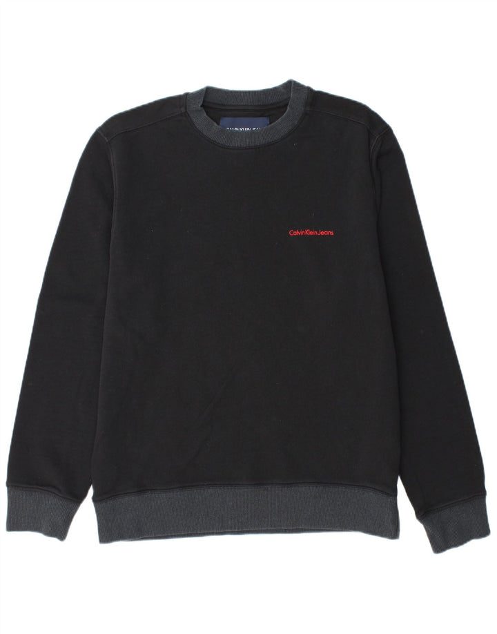 CALVIN KLEIN JEANS moletom masculino jumper médio algodão preto
