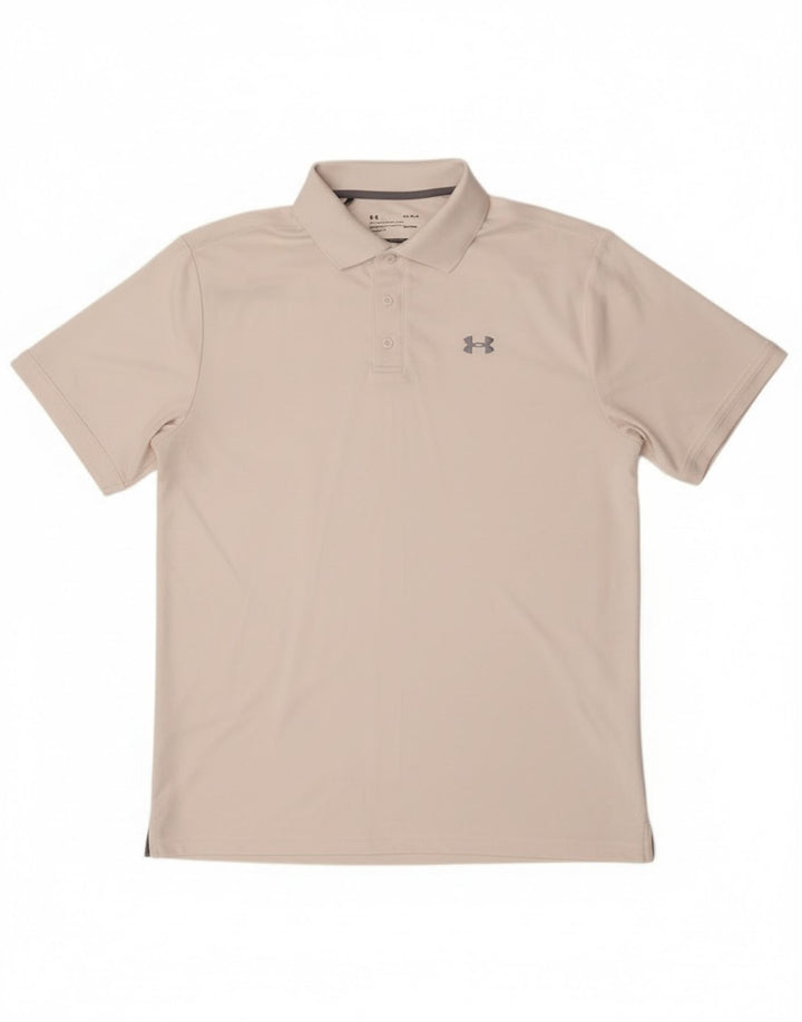 Camisa polo masculina Under Armour Heat Gear grande poliéster branco