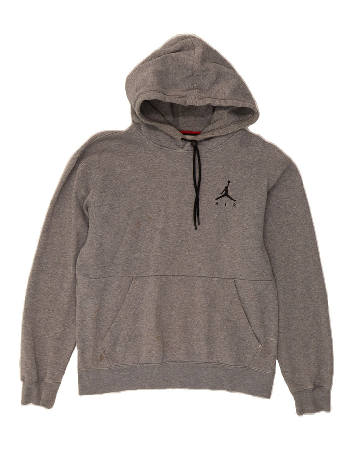 JORDAN Mens Standard Fit Hoodie Jumper Small Grey Cotton Vintage Jordan and Second-Hand Jordan from Messina Hembry 