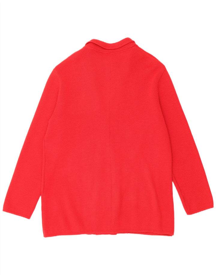 Jaqueta blazer feminina vintage com peito duplo UK 16 grande vermelha