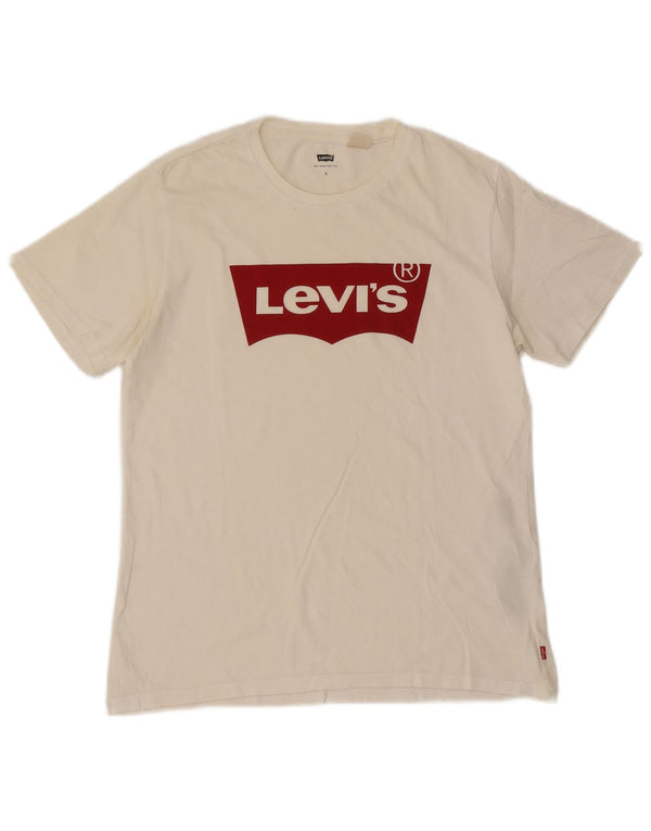 Camiseta gráfica masculina Levi's Top pequeno algodão branco