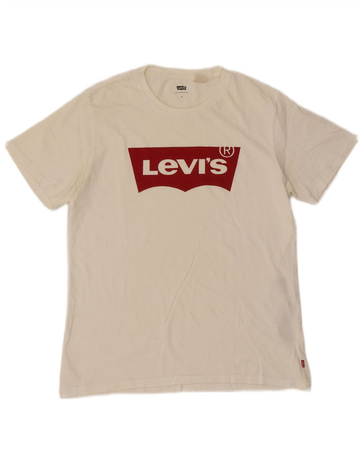 Camiseta gráfica masculina Levi's Top pequeno algodão branco