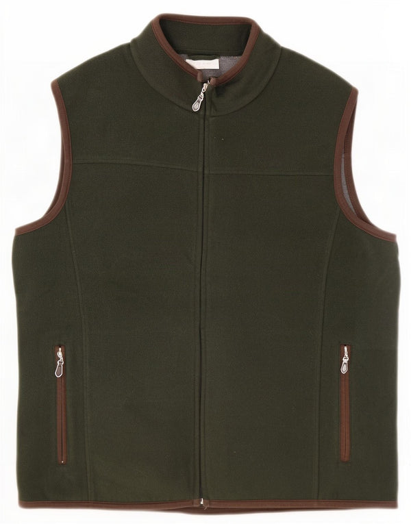 Colete de lã masculino Luca D'altieri IT 54 2XL poliéster cáqui