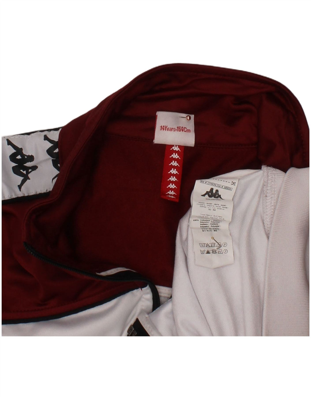 Jaqueta KAPPA Boys Graphic Tracksuit 13-14 anos branco colorblock