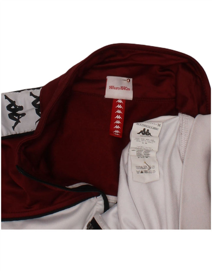 Jaqueta KAPPA Boys Graphic Tracksuit 13-14 anos branco colorblock