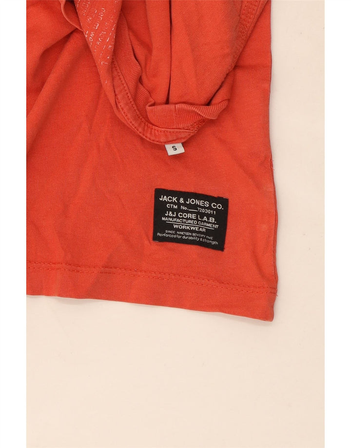 Camiseta gráfica masculina Jack & Jones, top pequeno de algodão vermelho