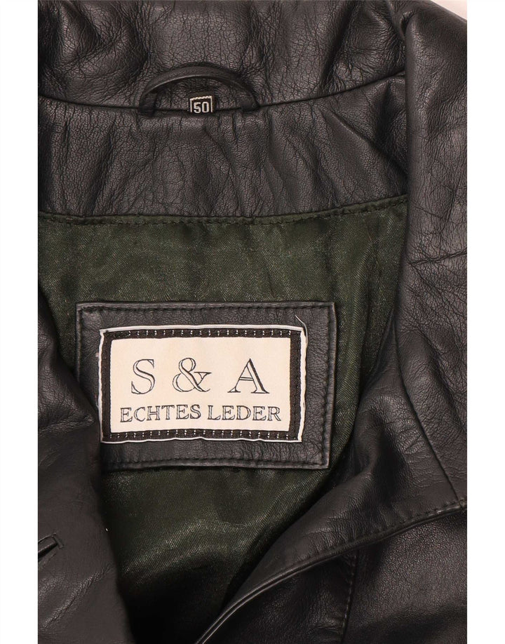 Casaco de couro feminino S&A EU 50 3XL verde