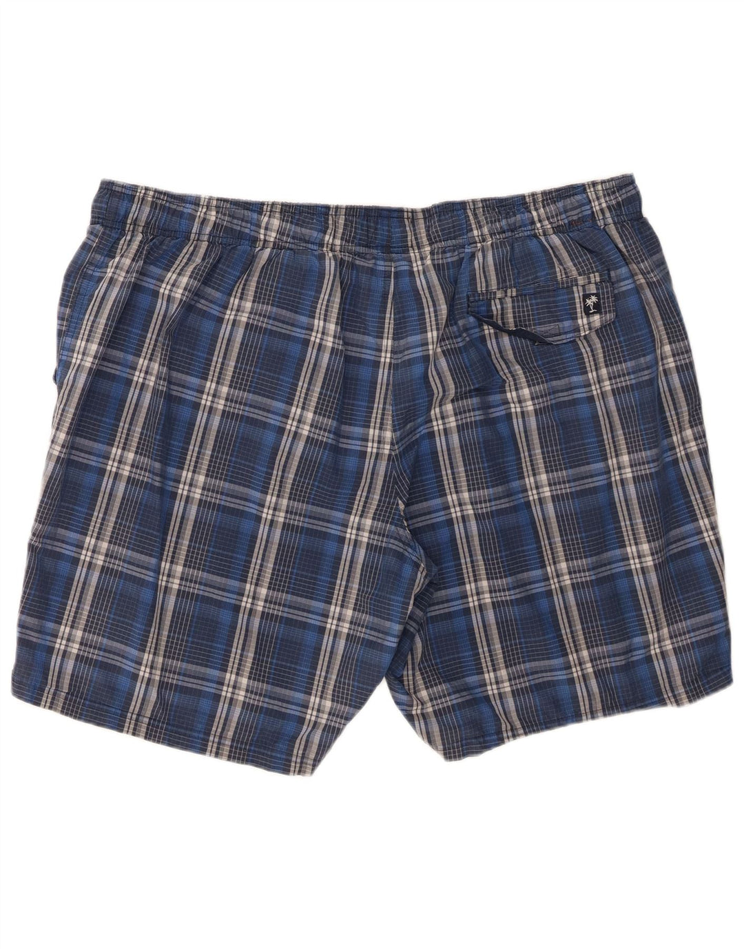 Shorts de natação masculino Marks & Spencer 2XL algodão xadrez azul