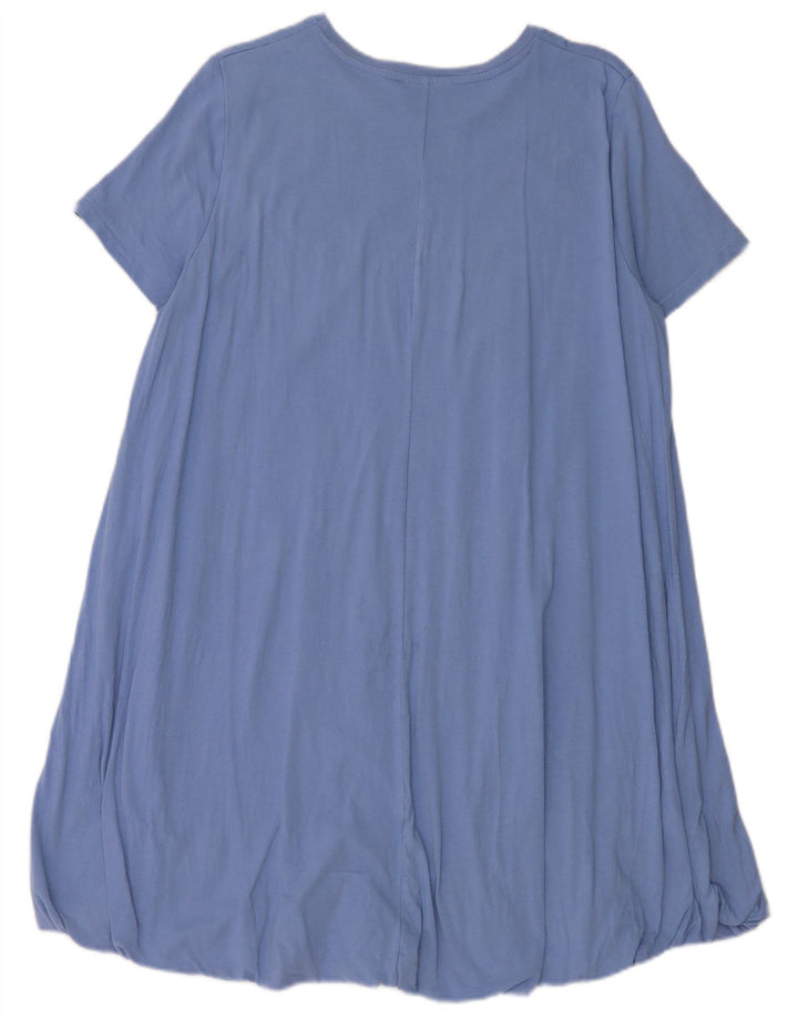 Vestido bolha feminino Zara Reino Unido 16 grande algodão azul