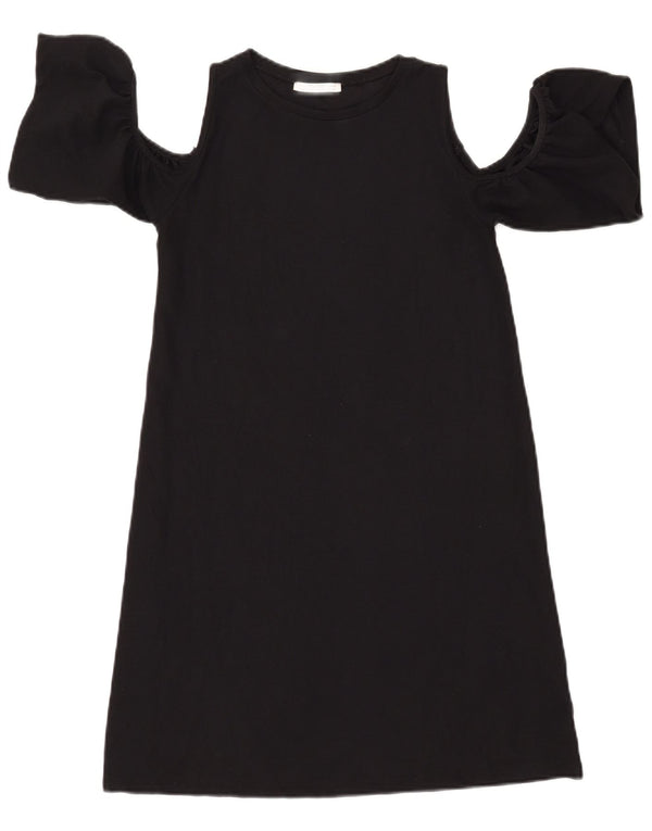 ZARA Vestido feminino Trafaluc com ombros de fora UK 8 pequeno preto