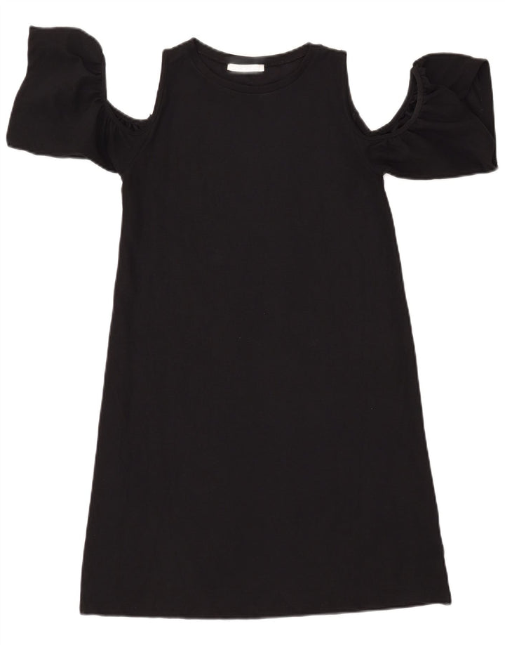 ZARA Vestido feminino Trafaluc com ombros de fora UK 8 pequeno preto