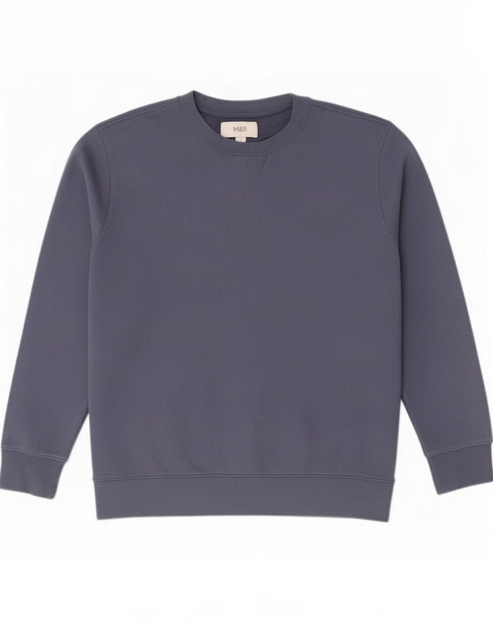 Suéter masculino Marks & Spencer de algodão azul marinho médio