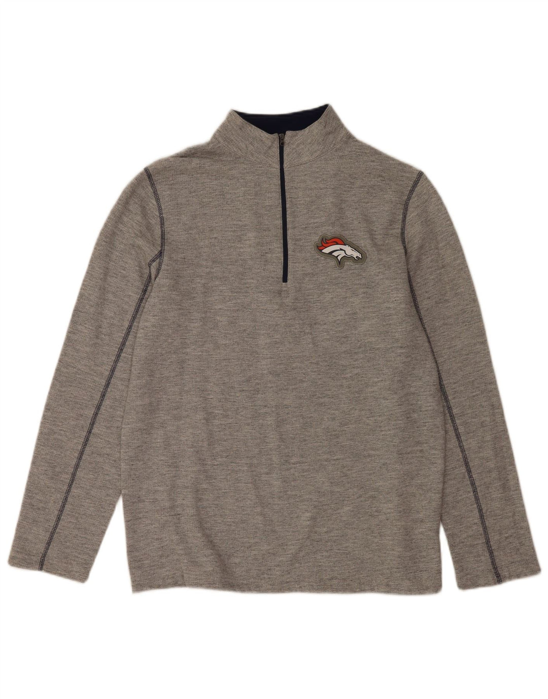 Moletom masculino da NFL Denver Broncos com zíper e moletom grande cinza salpicado