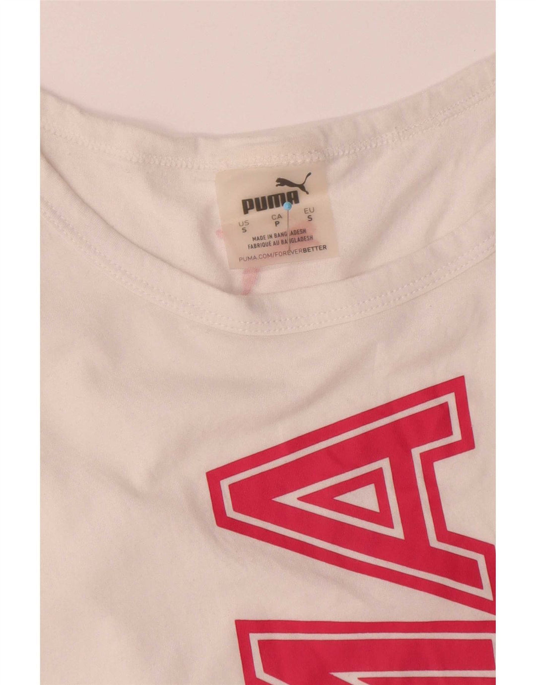 Puma Womens Oversized Graphic Vest Top UK 10 Pequeno Algodão Branco