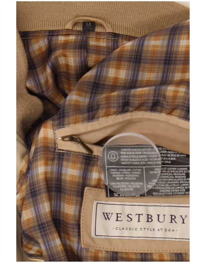 Jaqueta de couro masculina WESTBURY Reino Unido 38 couro bege médio