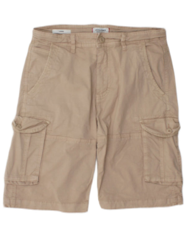 Shorts cargo masculino Jack & Jones pequeno W29 algodão bege