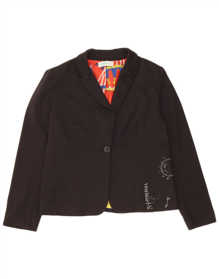 Jaqueta Blazer Feminina Desigual com 1 Botão EU 42 Grande Poliéster Preto