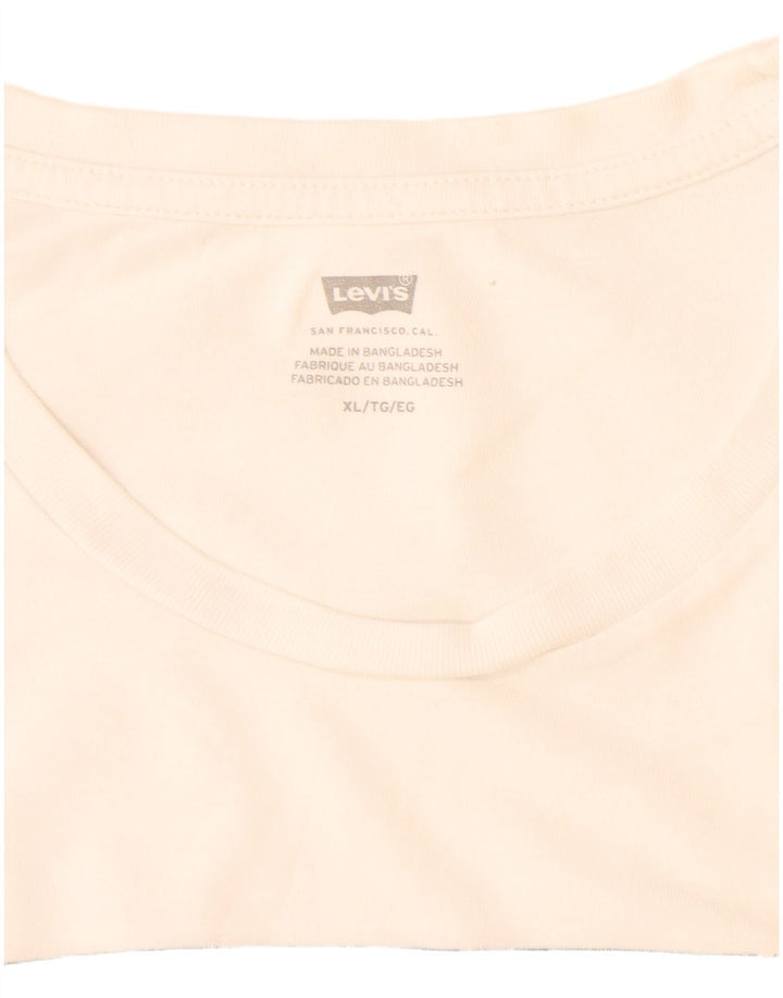 Camiseta gráfica masculina Levi's Top XL algodão branco
