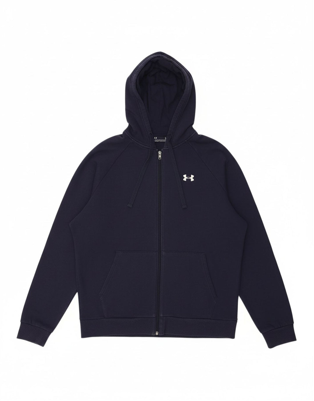 Suéter masculino com capuz e zíper UNDER ARMOUR grande algodão azul marinho