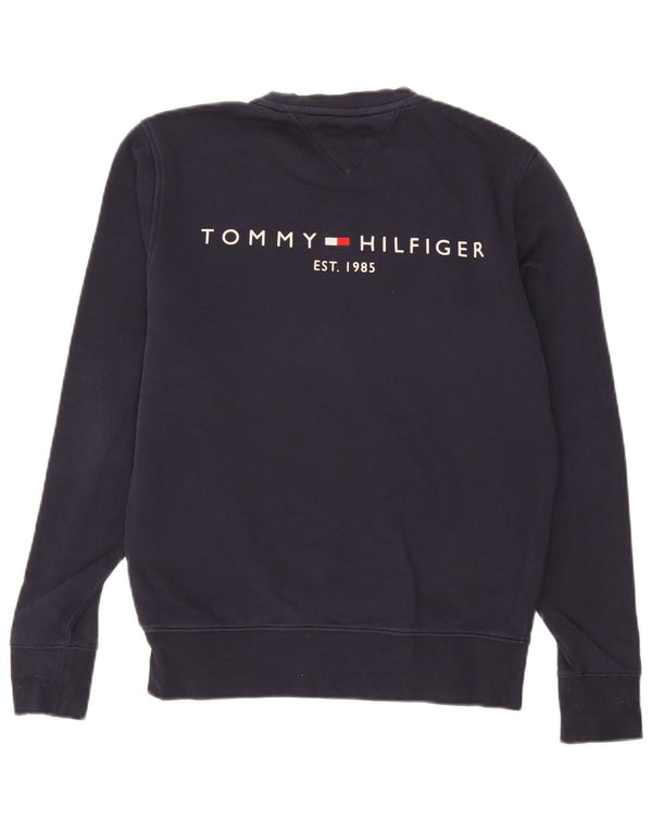 Tommy Hilfiger moletom masculino jumper médio algodão azul marinho