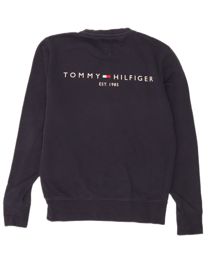 Tommy Hilfiger moletom masculino jumper médio algodão azul marinho
