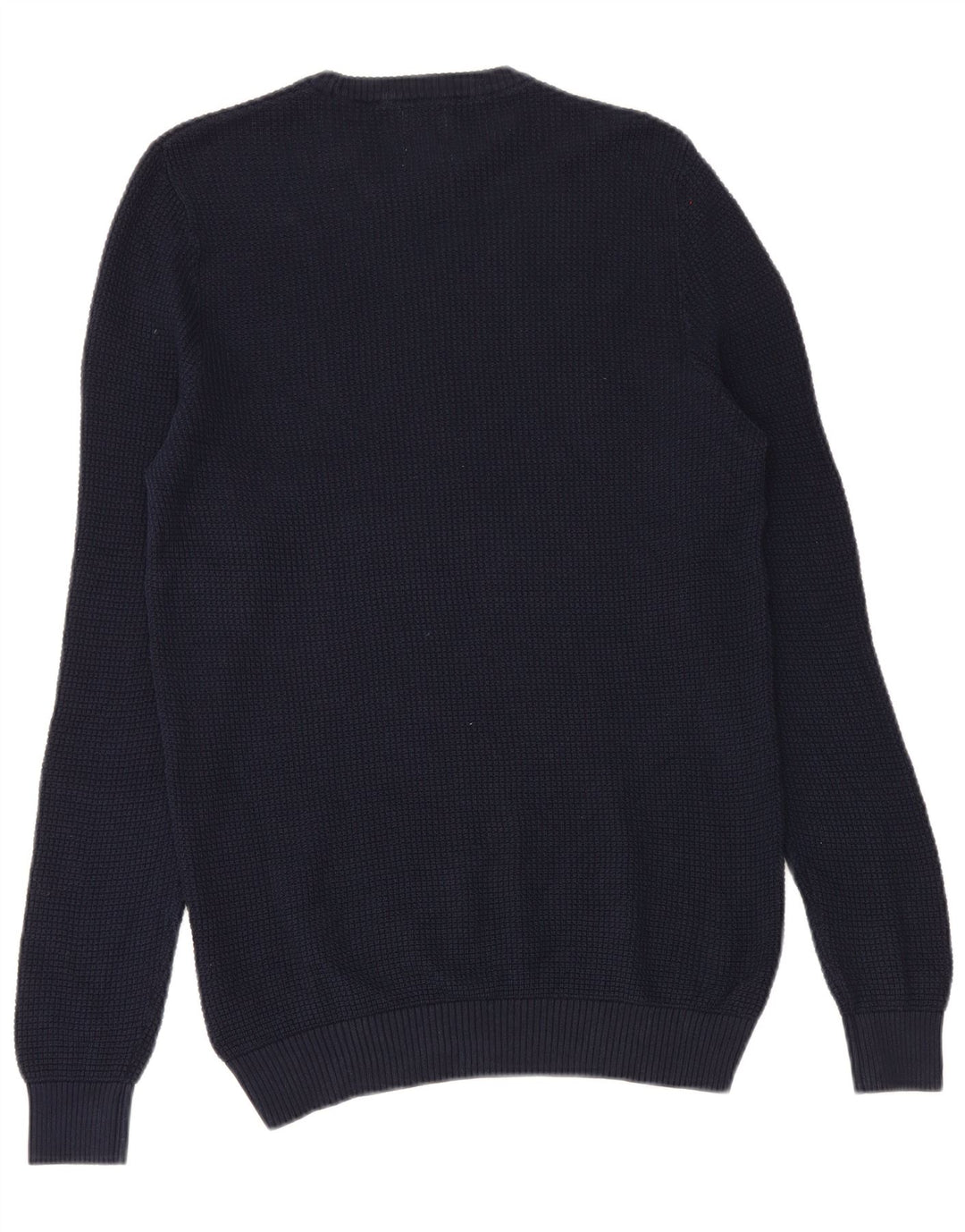 Zara Suéter masculino com gola redonda e algodão azul marinho médio