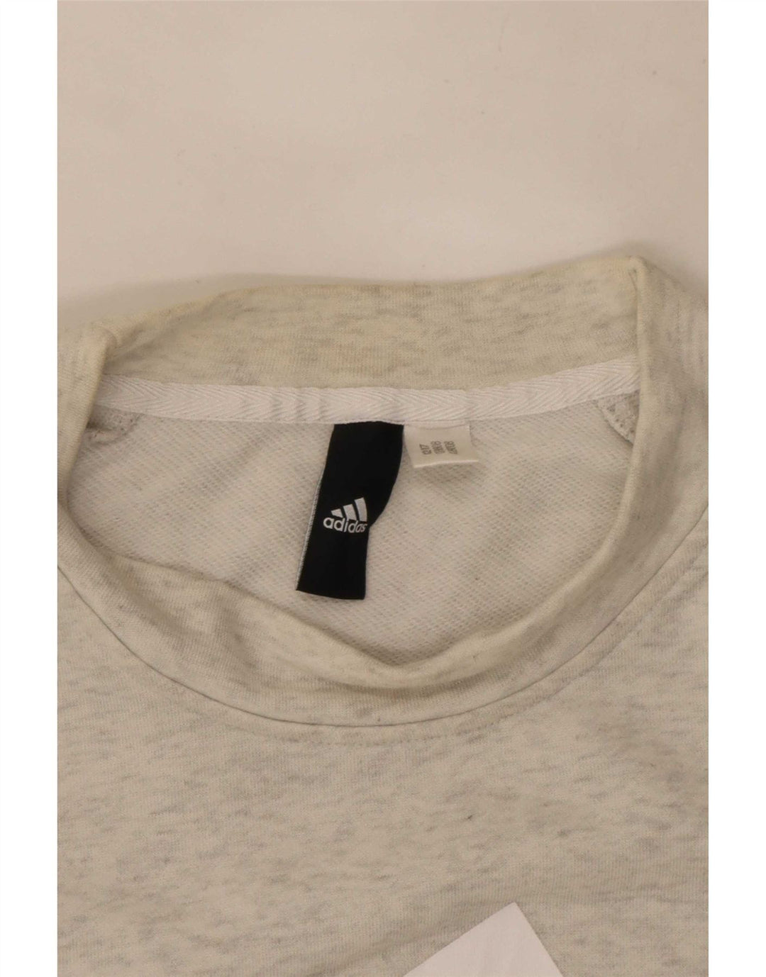 Adidas Womens Graphic Sweatshirt Jumper UK 8 Pequeno Cinza Flecked