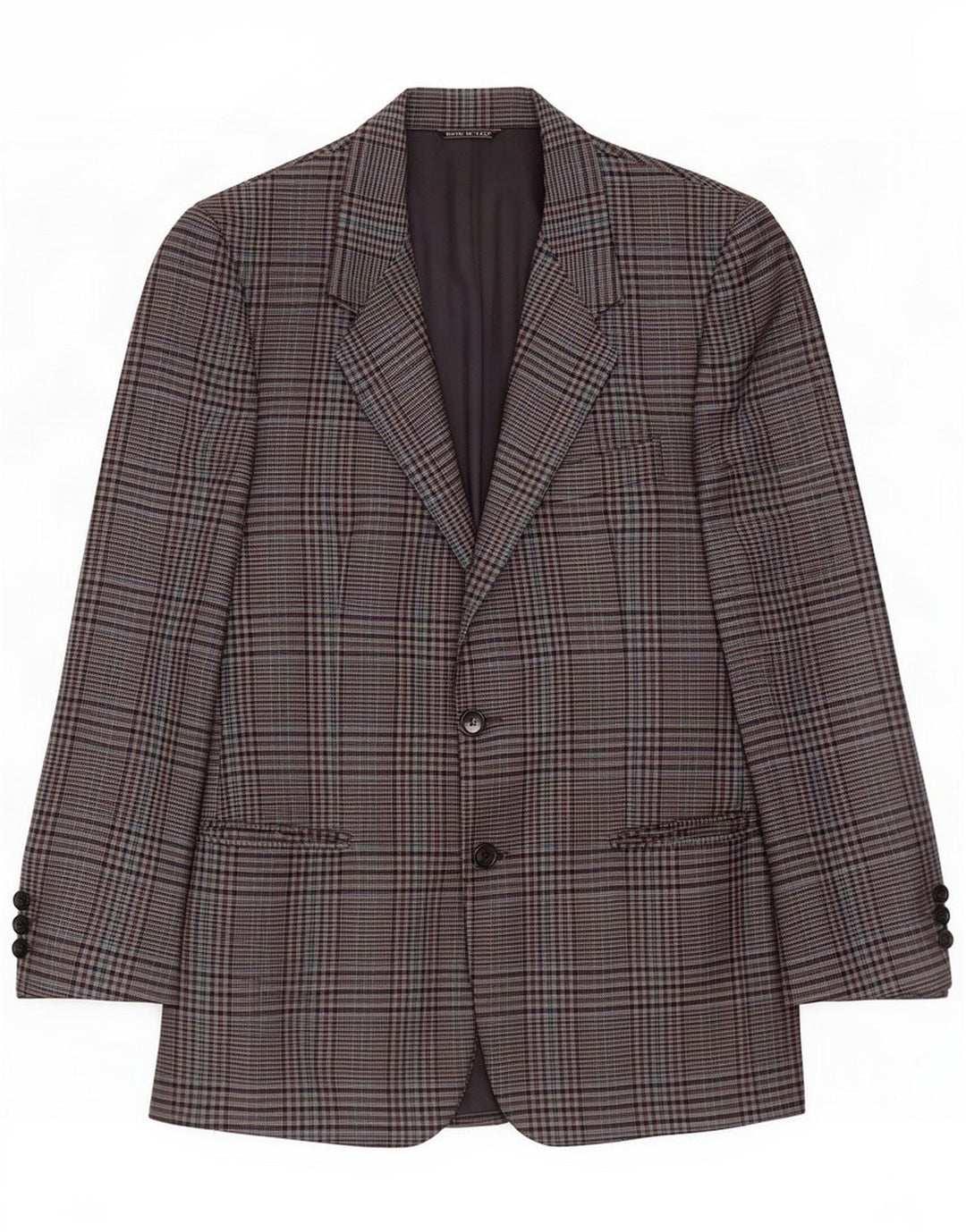 Adolfo Trabaldo Jaqueta masculina de 2 botões Blazer IT 48 Lã xadrez cinza médio