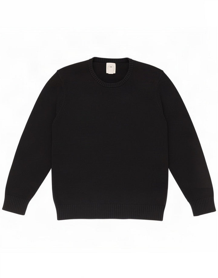Suéter masculino Dockers com gola redonda de algodão preto médio