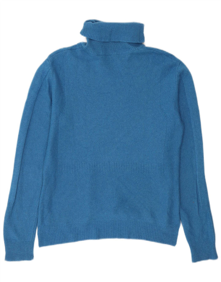 Suéter feminino Max & Co. com gola redonda Reino Unido 12 caxemira azul médio