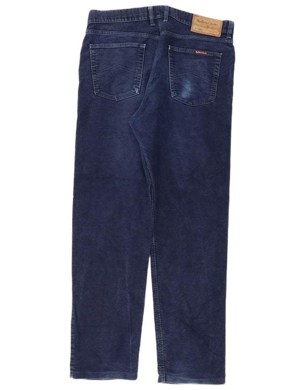 Marlboro Classics Mens Straight Jeans W36 L34 Azul Marinho Algodão