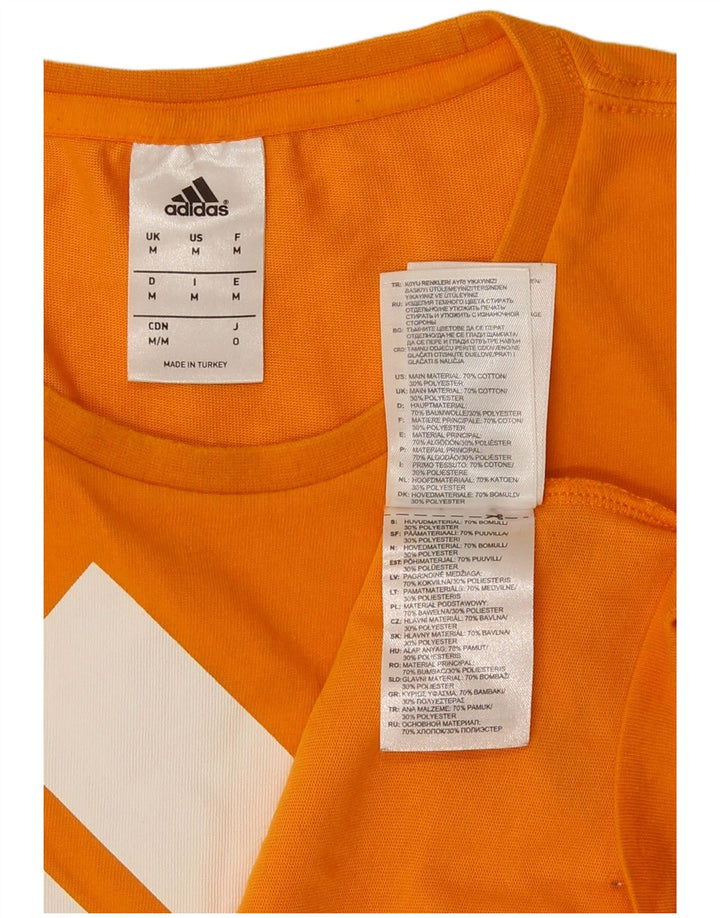 Adidas Mens Graphic T-Shirt Top Médio Algodão Laranja