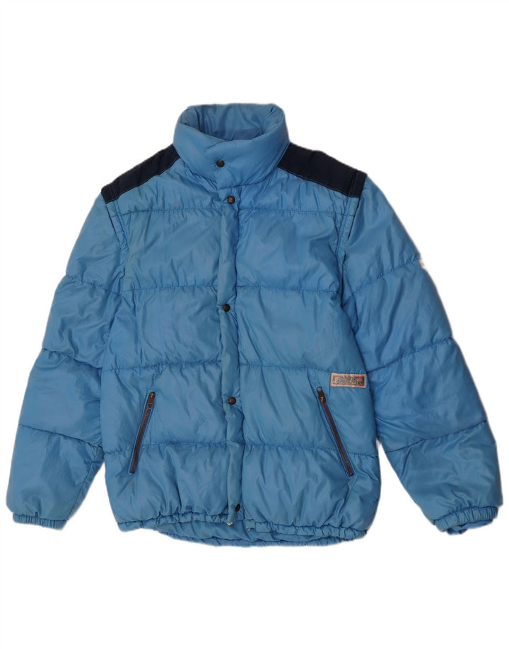 Jaqueta acolchoada com capuz masculina vintage IT 52 XL azul Colourblock poliamida