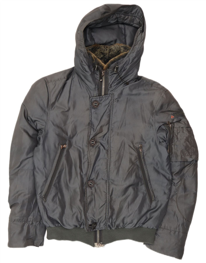Jaqueta bomber acolchoada masculina PEUTEREY com capuz UK 38 poliamida cinza médio