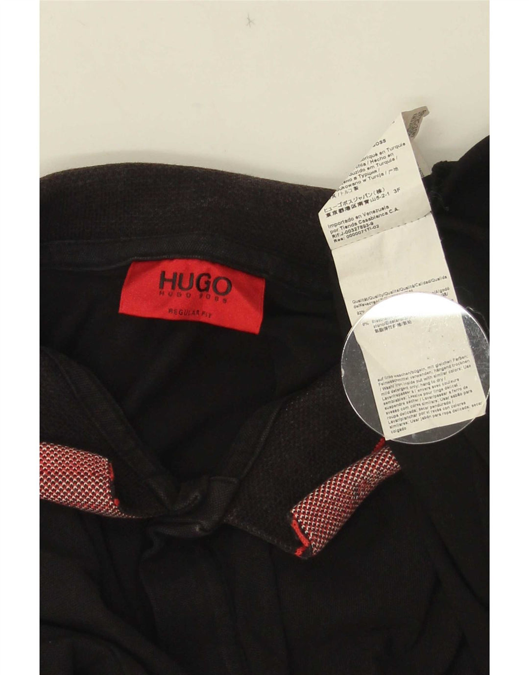 Camisa polo masculina Hugo Boss grande algodão listrado preto