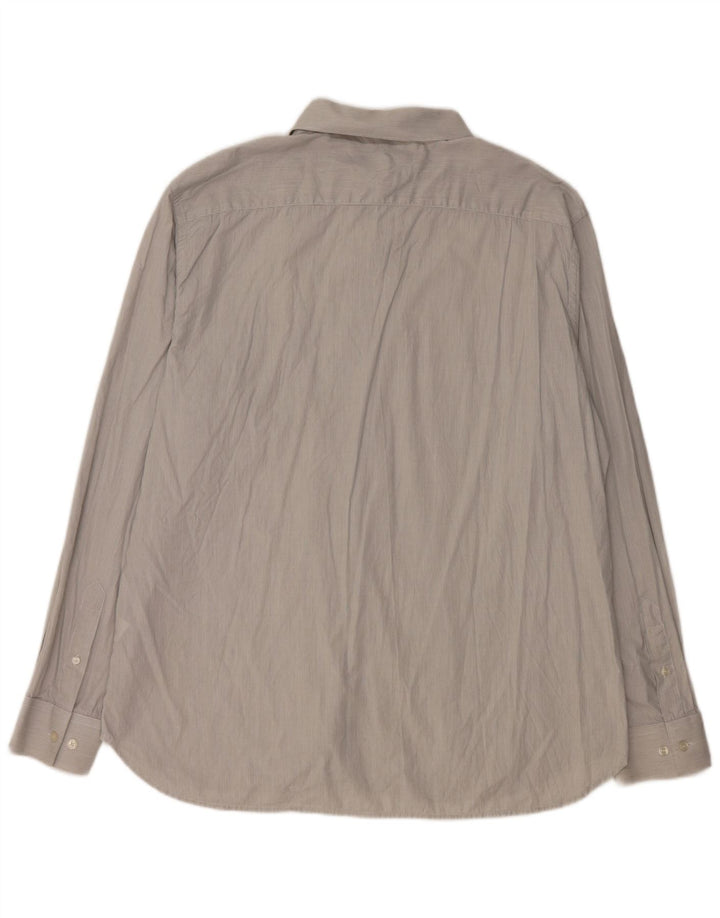 Camisa masculina French Connection 2XL algodão listrado cinza