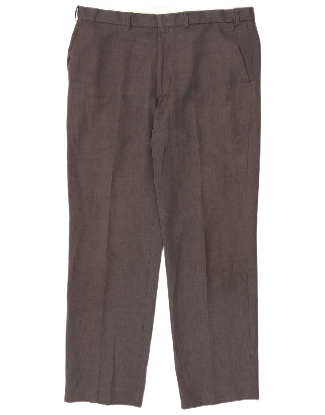 Calça chino reta masculina Marks & Spencer W38 L33 poliéster cinza