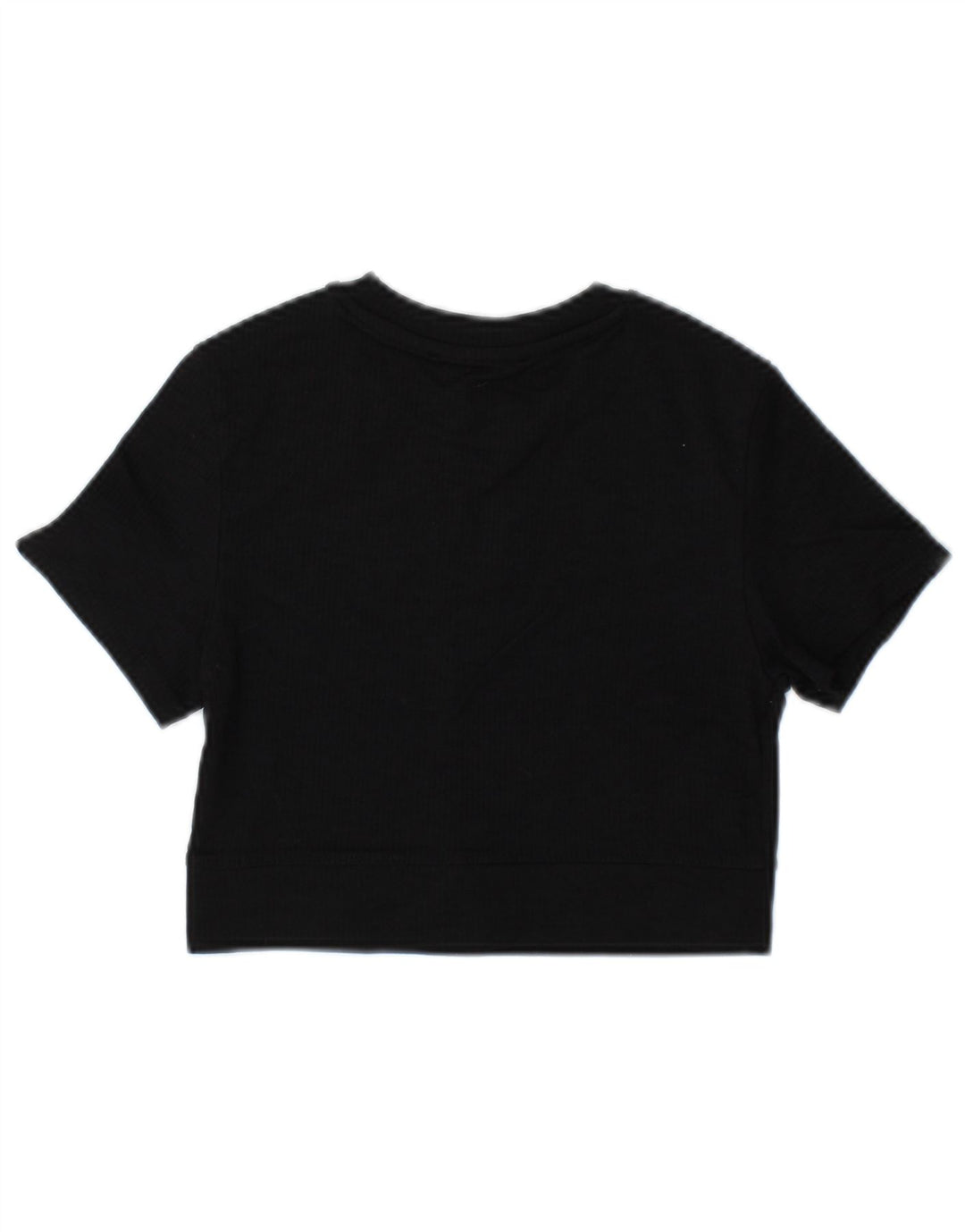 Bershka Camiseta Feminina Crop Top UK 10 Pequena Poliamida Preta