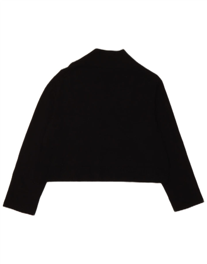 Calvin Klein Crop Top Feminino Manga Longa UK 12 Médio Preto