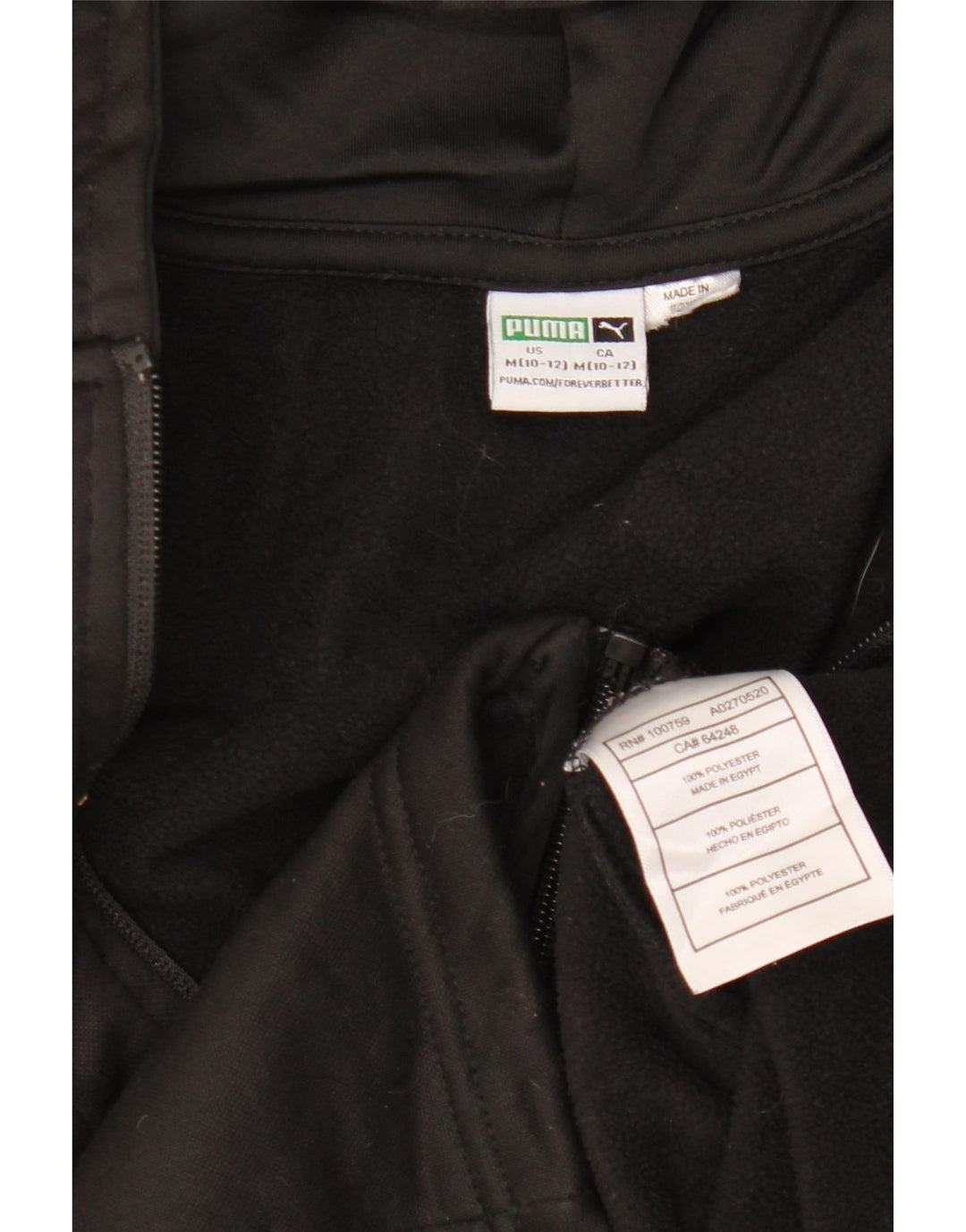 Suéter PUMA Boys Graphic Zip com capuz 10-11 anos médio preto poliéster