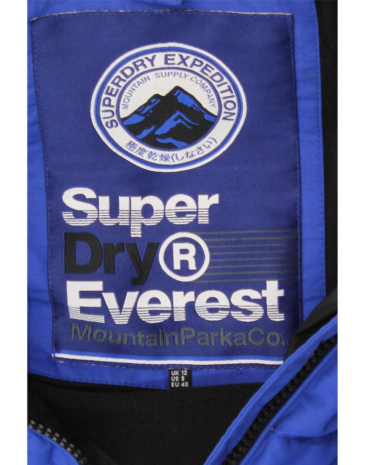 Jaqueta acolchoada Everest Mountain Parka feminina Superdry Reino Unido 12 azul médio
