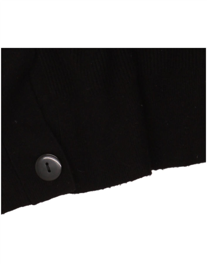 Suéter cardigã feminino Zara cropped grande Reino Unido 10 pequeno preto viscose