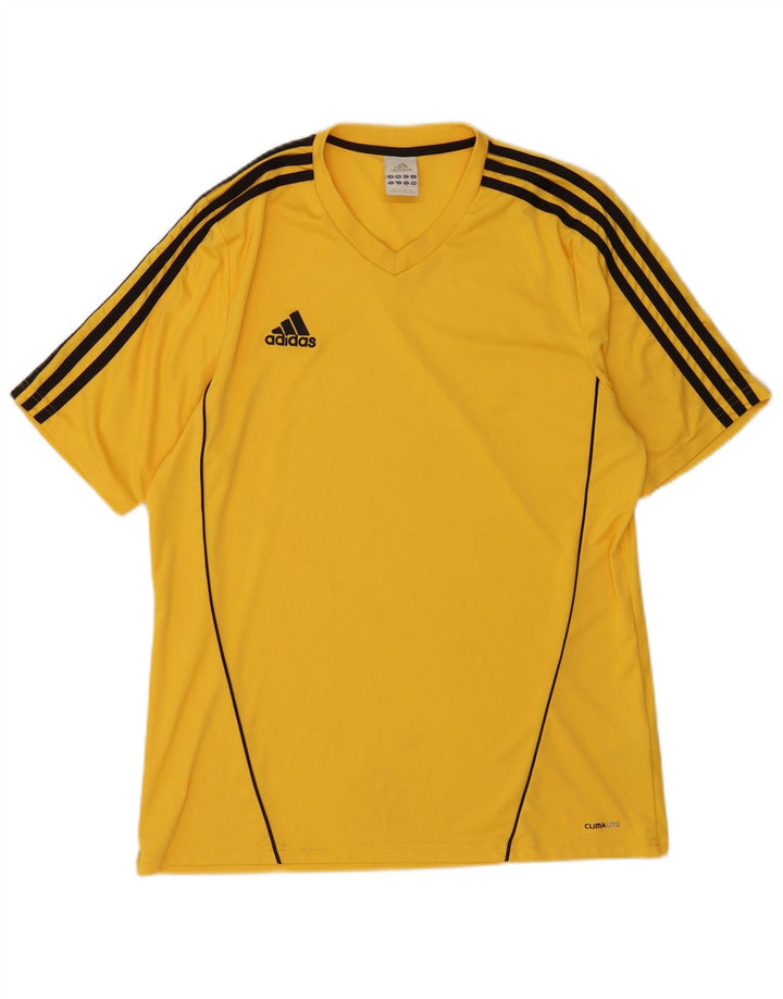Adidas Mens Climalite Camiseta Top Grande Poliéster Amarelo